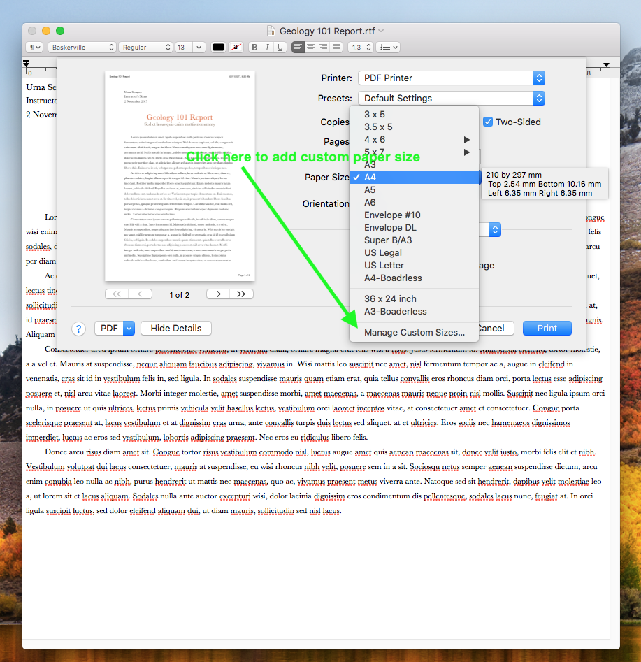 How To Print To PDF With Custom Size Paper Such As A1 And A2 